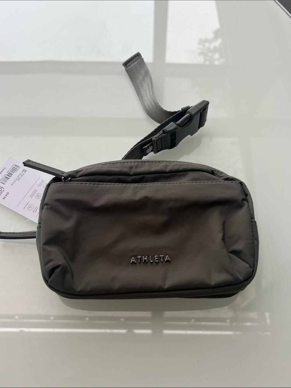 Athleta New Olive Green Belt Bag with Clip Strap